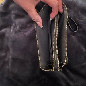 Coach double zipper wallet